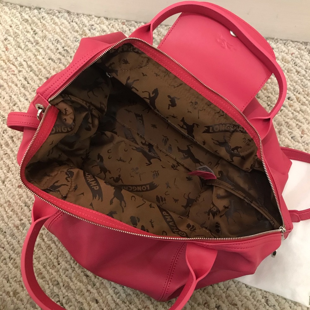 🆕 Longchamp large pink leather satchel bag - Picture 7 of 11